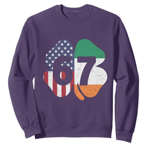 Six Seven 6 7 St Patricks Day Sweatshirt 67 Meme Irish American Ireland Flag Lucky Shamrocks TS10 Purple Print Your Wear