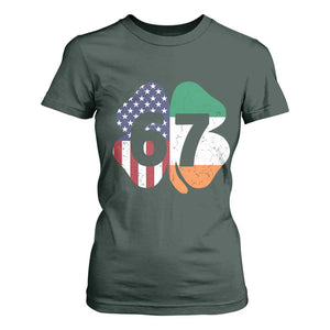 Six Seven 6 7 St Patricks Day T Shirt For Women 67 Meme Irish American Ireland Flag Lucky Shamrocks TS10 Dark Forest Green Print Your Wear
