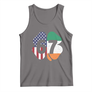 Six Seven 6 7 St Patricks Day Tank Top 67 Meme Irish American Ireland Flag Lucky Shamrocks TS10 Deep Heather Print Your Wear