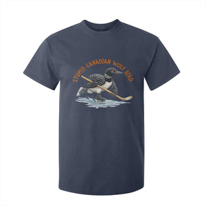 Stupid Canadian Wolf Bird T Shirt For Kid Funny Romance Hockey Fan LGBTQ+ TS10 Navy Print Your Wear