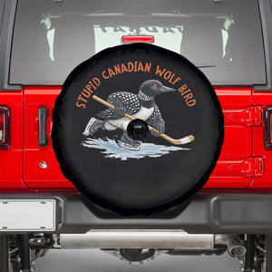 Stupid Canadian Wolf Bird Spare Tire Cover Funny Romance Hockey Fan LGBTQ+ TS10 Black Print Your Wear