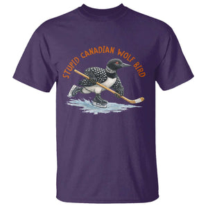 Stupid Canadian Wolf Bird T Shirt Funny Romance Hockey Fan LGBTQ+ TS10 Purple Print Your Wear