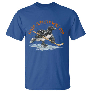 Stupid Canadian Wolf Bird T Shirt Funny Romance Hockey Fan LGBTQ+ TS10 Royal Blue Print Your Wear