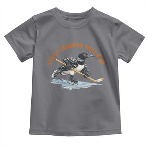 Stupid Canadian Wolf Bird Toddler T Shirt Funny Romance Hockey Fan LGBTQ+ TS10 Charcoal Print Your Wear