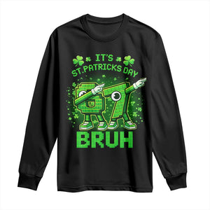 Its St Patricks Day 67 Bruh Long Sleeve Shirt Funny Shamrock Six Seven 6 7 Meme Gen Alpha TS10 Black Print Your Wear
