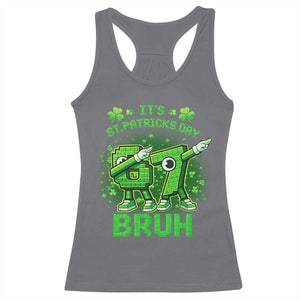 Its St Patricks Day 67 Bruh Racerback Tank Top Funny Shamrock Six Seven 6 7 Meme Gen Alpha TS10 Charcoal Print Your Wear