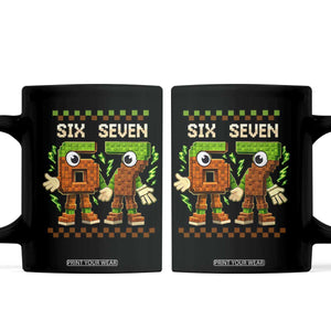 Six Seven Brainrot Italian Funny 67 Coffee Mug Checkered Kids Gaming Meme TS10 Black Print Your Wear
