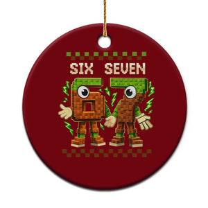 Six Seven Brainrot Italian Funny 67 Ceramic Ornament Checkered Kids Gaming Meme TS10 1pc Red Print Your Wear