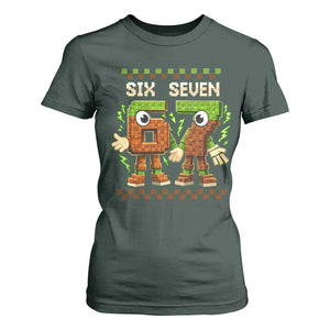Six Seven Brainrot Italian Funny 67 T Shirt For Women Checkered Kids Gaming Meme TS10 Dark Forest Green Print Your Wear