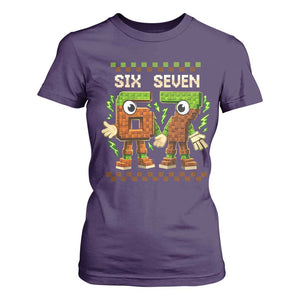 Six Seven Brainrot Italian Funny 67 T Shirt For Women Checkered Kids Gaming Meme TS10 Purple Print Your Wear