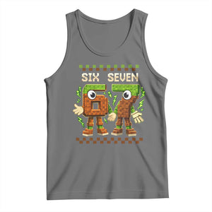 Six Seven Brainrot Italian Funny 67 Tank Top Checkered Kids Gaming Meme TS10 Black Heather Print Your Wear