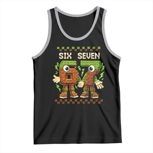 Six Seven Brainrot Italian Funny 67 Tank Top Checkered Kids Gaming Meme TS10 Black Athletic Heather Print Your Wear