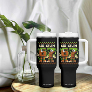 Six Seven Brainrot Italian Funny 67 Tumbler With Handle Checkered Kids Gaming Meme TS10 Print Your Wear