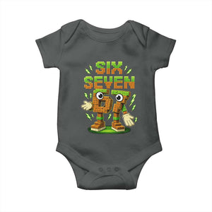 Six Seven Brainrot Italian Funny 67 Kids Gaming Meme Baby Onesie TS10 Dark Heather Print Your Wear