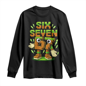 Six Seven Brainrot Italian Funny 67 Kids Gaming Meme Long Sleeve Shirt TS10 Black Print Your Wear
