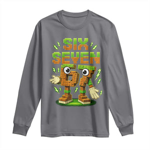 Six Seven Brainrot Italian Funny 67 Kids Gaming Meme Long Sleeve Shirt TS10 Charcoal Print Your Wear