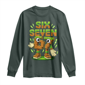 Six Seven Brainrot Italian Funny 67 Kids Gaming Meme Long Sleeve Shirt TS10 Dark Forest Green Print Your Wear