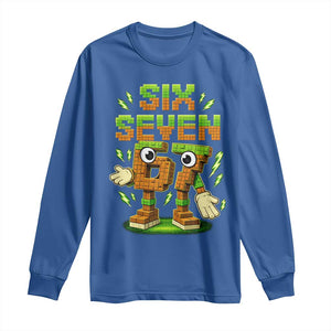 Six Seven Brainrot Italian Funny 67 Kids Gaming Meme Long Sleeve Shirt TS10 Royal Blue Print Your Wear