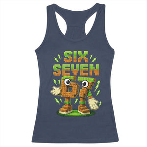 Six Seven Brainrot Italian Funny 67 Kids Gaming Meme Racerback Tank Top TS10 Navy Print Your Wear
