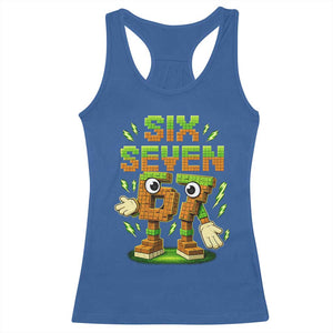 Six Seven Brainrot Italian Funny 67 Kids Gaming Meme Racerback Tank Top TS10 Royal Blue Print Your Wear