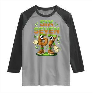 Six Seven Brainrot Italian Funny 67 Kids Gaming Meme Raglan Shirt TS10 Sport Gray Black Print Your Wear