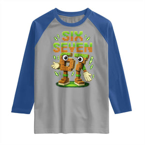 Six Seven Brainrot Italian Funny 67 Kids Gaming Meme Raglan Shirt TS10 Sport Gray Royal Print Your Wear