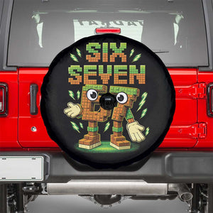 Six Seven Brainrot Italian Funny 67 Kids Gaming Meme Spare Tire Cover TS10 Black Print Your Wear