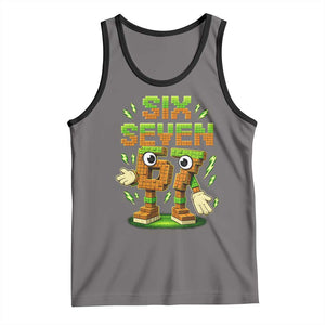 Six Seven Brainrot Italian Funny 67 Kids Gaming Meme Tank Top TS10 Deep Heather Black Print Your Wear