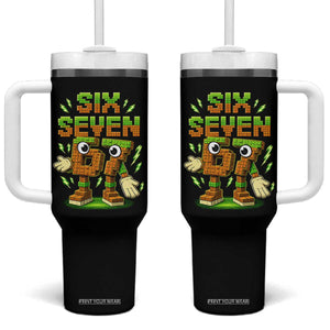 Six Seven Brainrot Italian Funny 67 Kids Gaming Meme Tumbler With Handle TS10 One Size: 40 oz Black Print Your Wear