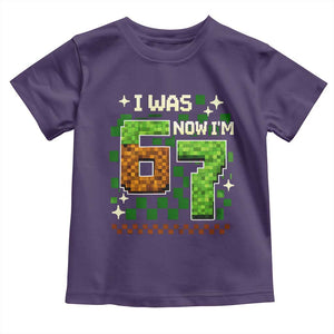 I Was 6 Now Im 7 Toddler T Shirt Funny Six Seven 7th Birthday 67 Gaming Meme TS10 Purple Print Your Wear