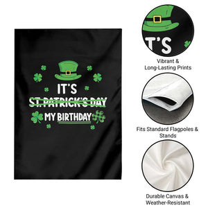 Funny Birthday St Patricks Day Garden Flag Funny Shamrock Born Lucky Irish Bday TS10 Print Your Wear