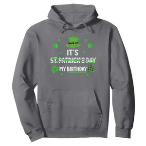Funny Birthday St Patricks Day Hoodie Funny Shamrock Born Lucky Irish Bday TS10 Charcoal Print Your Wear