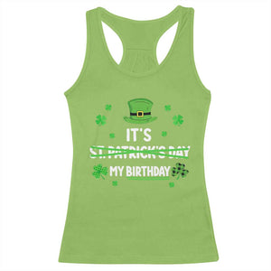 Funny Birthday St Patricks Day Racerback Tank Top Funny Shamrock Born Lucky Irish Bday TS10 Lime Print Your Wear