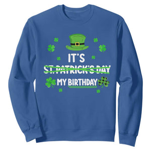 Funny Birthday St Patricks Day Sweatshirt Funny Shamrock Born Lucky Irish Bday TS10 Royal Blue Print Your Wear