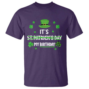 Funny Birthday St Patricks Day T Shirt Funny Shamrock Born Lucky Irish Bday TS10 Purple Print Your Wear