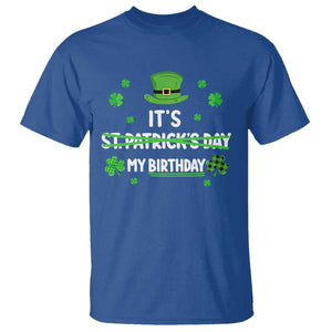 Funny Birthday St Patricks Day T Shirt Funny Shamrock Born Lucky Irish Bday TS10 Royal Blue Print Your Wear