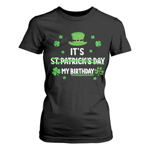 Funny Birthday St Patricks Day T Shirt For Women Funny Shamrock Born Lucky Irish Bday TS10 Black Print Your Wear