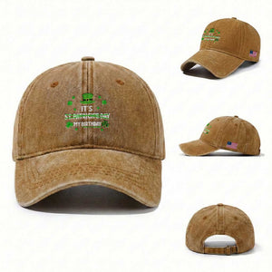 Funny Birthday St Patricks Day Washed Cotton Baseball Cap Funny Shamrock Born Lucky Irish Bday
