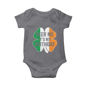 Funny Birthday St Patricks Day Baby Onesie Beer Me Its My Birthday Ireland Irish Shamrock TS10 Charcoal Print Your Wear