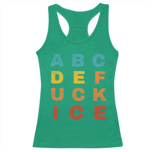 Fck Ice Racerback Tank Top Retro Protest Chinga La Migra Subtle FDT TS10 Irish Green Print Your Wear