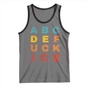 Fck Ice Tank Top Retro Protest Chinga La Migra Subtle FDT TS10 Deep Heather Black Print Your Wear