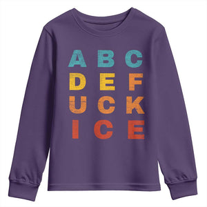 Fck Ice Youth Sweatshirt Retro Protest Chinga La Migra Subtle FDT TS10 Purple Print Your Wear