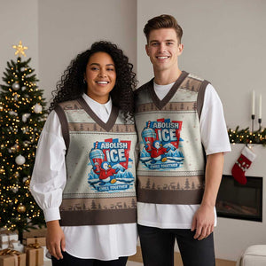 Abolish Ice V-Neck Knit Sweater Vest Subtle FDT Penguin Slush Drink Funny Summer Chill Mode TS10 Mocha Mousse Print Your Wear