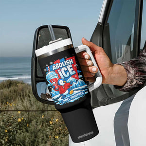 Abolish Ice Tumbler With Handle Subtle FDT Penguin Slush Drink Funny Summer Chill Mode TS10 Print Your Wear