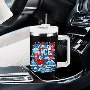 Abolish Ice Tumbler With Handle Subtle FDT Penguin Slush Drink Funny Summer Chill Mode TS10 Print Your Wear