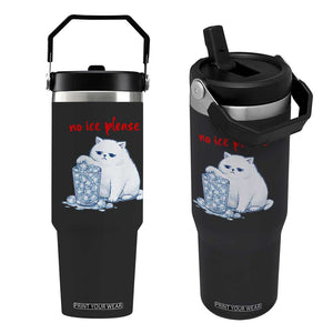Abolish Ice Protest Flip Straw Tumbler Subtle FDT Cat Meme No Ice Please TS10 One Size: 30 oz Black Print Your Wear
