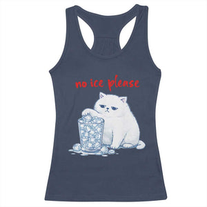Abolish Ice Protest Racerback Tank Top Subtle FDT Cat Meme No Ice Please TS10 Navy Print Your Wear