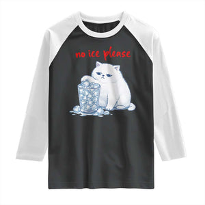 Abolish Ice Protest Raglan Shirt Subtle FDT Cat Meme No Ice Please TS10 Black White Print Your Wear