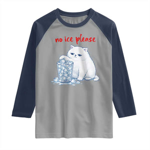 Abolish Ice Protest Raglan Shirt Subtle FDT Cat Meme No Ice Please TS10 Sport Gray Navy Print Your Wear
