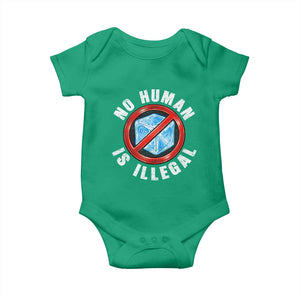 Abolish Ice No Human is Illegal Baby Onesie Retro Protest Subtle FDT TS10 Irish Green Print Your Wear